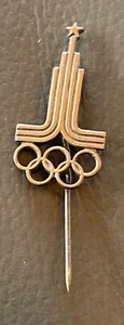 MOSCOW 1980 -  WHITE LOGO  PIN .. - Picture 1 of 1