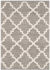 SAFAVIEH Montauk Crispian Geometric Quatrefoils Cotton Area Rug, Grey/Ivory, 2'3