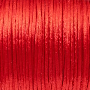 Red Satin Nylon Cord - 1mm Smooth String - 30M Spool - Christmas Jewelry Cord - Picture 1 of 4