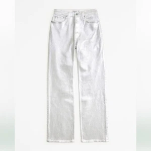 Abercrombie & Fitch Silber Metallic Kunstleder 90er Relaxed High Rise Leans 33S - Bild 1 von 9
