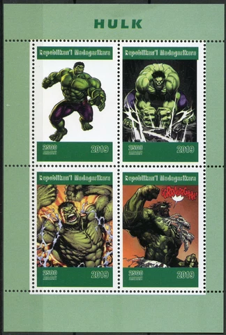 Marvel Superheroes Stamps Madagascar 2019 MNH Incredible Hulk Comics 4v M/S Cover