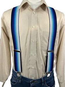 Men's, Blue Stripe, XL, 2", Adj. Suspenders / Braces, Made in the USA - Picture 1 of 4