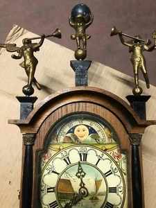 Antiguo reloj de pared con marca 78cm WUBA WARMINK con figuras puntero lunar - Imagen 1 de 1
