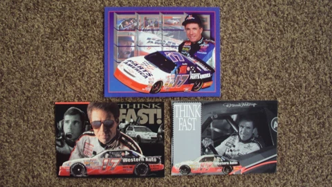 Lot of 3 diff - Darrell Waltrip #17 " THINK FAST Western Auto " NASCAR POSTCARD Cover