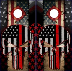 Wicked Wire Firefighter Skul LAMINATED Cornhole Wrap Bag Toss Skin Decal Sticker - Picture 1 of 1