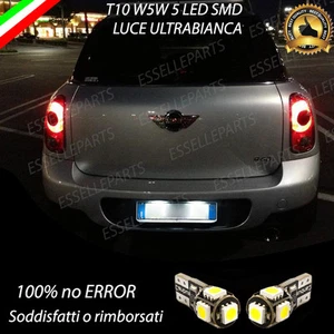 COPPIA LUCI TARGA 5 LED MINI COUNTRYMAN R60 T10 W5W CANBUS 100% NO ERROR - Foto 1 di 1