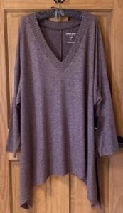 TORRID SWEATER SUPER SOFT PLUSH TUNIC TOP V NECK 4 4X 4XL 26 NEW - Picture 1 of 7
