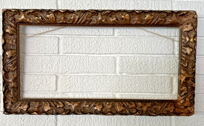 aprox. Cuadro decorativo de madera antiguo 1900 marco espejo 24 x 11,2 pulgadas Foto 1 de 4