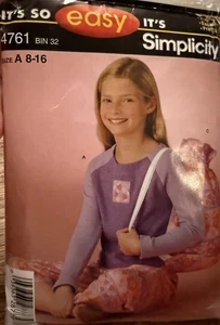 It's So Easy It's Simplicity Girls Sz A 8-10-12-14 -16 Shirt Pants Bag - Picture 1 of 3