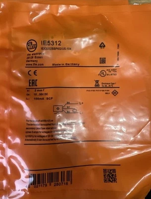 IFM IE5312 IEK3002BBPKG/US-104 Efector Industrial Inductive Proximity Sensor - Image 1 of 3