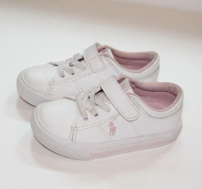 Polo Ralph Lauren Easten II Toddler White Pink Athletic Shoes Sneakers Size 6 - Image 1 of 4