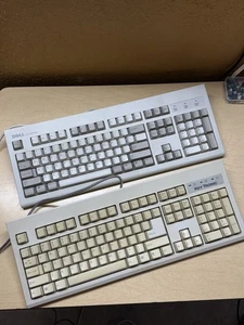 Vintage PS/2 Keyboard Lot Dell QuietKey & KeyTronic UNTESTED - Picture 1 of 7