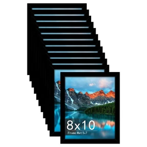 8x10 Bilderrahmen 12er Set, Display 5x7 mit Passepartout oder 8x10 ohne Passepartout, Foto... - Bild 1 von 9