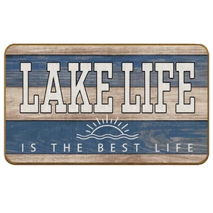 Lake Life is Better at Lake Doormat,Lake House Indoor Outdoor Non-Slip Washab... - Foto 1 di 6