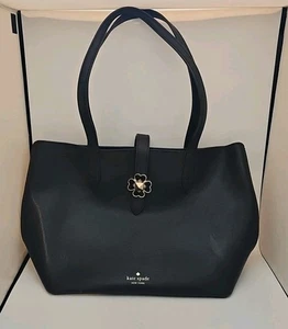 Kate Spade Kaci Tote Bag Leather BLACK  Bucket Carry All Classic Luxury vintage - Picture 1 of 17