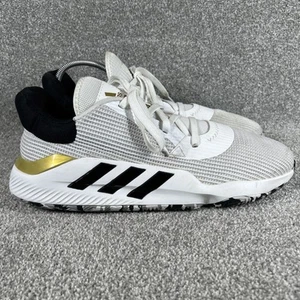 Adidas Pro Bounce 2019 Low EF0472 Mens Basketball Shoes White Black Gold Size 14 - Picture 1 of 12