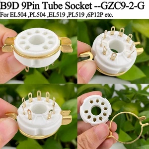10PCS B9D 9Pin Tube Socket Gold Plated For EL504 PL504 EL519 PL519 6p12p Tube - Picture 1 of 7