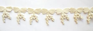 ST LOUIS TRIMMING INC STYLE 0279 COLOR 08 BEIGE 10 YARDS X 1" WIDE RIBBON DESIGN - Picture 1 of 4