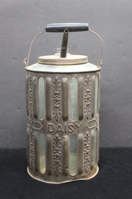 Antique 19th Century Daisy Glass Kerosene Oil Jar Can Vtg April 26, 1881 RARE - Image 1 of 4