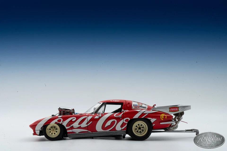 1/24 DANBURY MINT 1963 CHEVROLET CORVETTE PRO MOD COCA COLA RED DRAGSTER - Image 1 of 4