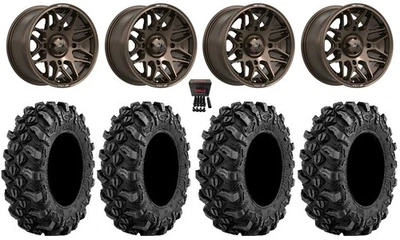 MSA Radar 14" Wheels Matte Bronze 27" Buck Snort Tires Honda Foreman Rancher SRA Foto 1 de 4