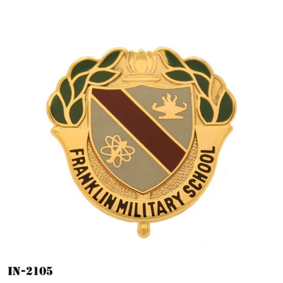 Franklin Military School ~ Ejército de Estados Unidos JROTC DUI Crest Pin ~ NUEVO Foto 1 de 2