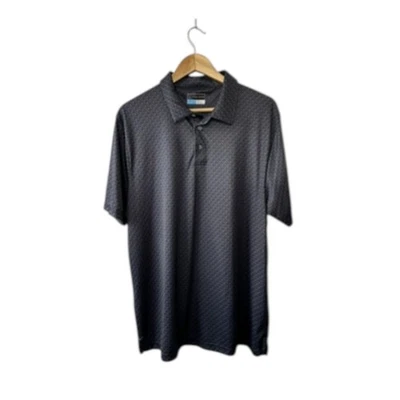 PGA Tour Pro Series Black & Gray Pattern Athletic Fit Polo Shirt Men's XL  - Image 1 of 4