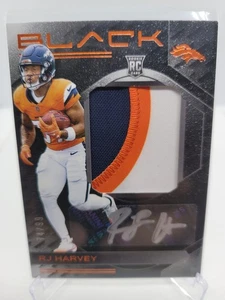 2025 Panin Black RJ Harvey Rookie Tri-color Patch Auto 74/99 Broncos Color Match - Picture 1 of 2