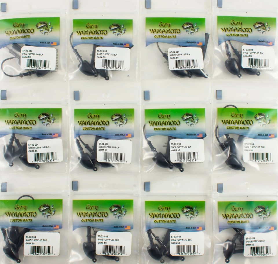 (LOT OF 12) GARY YAMAMOTO GAMAKATSU FLIPPIN' JIG 3/4OZ 5/0 67-02-034 M4429 - Image 1 of 1