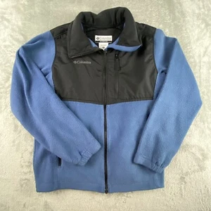 Columbia Jacket Youth 14/16 Blue Black Fleece Full Zip Long Sleeve School Preppy - Picture 1 of 11
