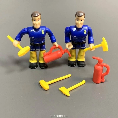 Lot 2pcs Fireman Sam Elvis 2.5'' Action Figures w/ Accessories Toy Playset Gifts Cover