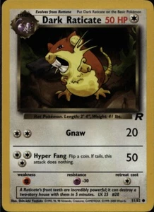 Pokemon TCG WOTC Team Rocket Dark Raticate 51/82 LP/MP - Imagen 1 de 2