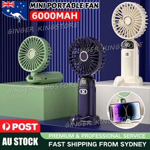 Mini Fan Portable Folding Desk Fan Hand-Held Cooler Cooling Usb Rechargeable AU - Picture 1 of 12