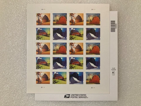 PANE of 20 POSTCARD USPS Barn 2021 Self-Adhesive Forever Stamp 20 PCs 1x BOOKLET Cover