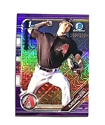 2019 Bowman Chrome Purple Mega/250 Matt Mercer RC (D-BACKS) ! - Image 1 of 3