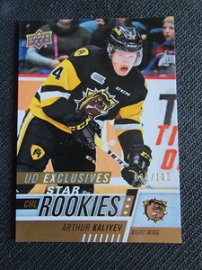 2017-18 UPPER DECK CHL ARTHUR KALIYEV STAR ROOKIE RC EXCLUSIVE #379 #ed 31/100