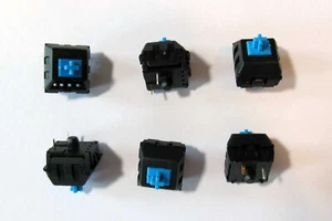 Kaith Blue Mechanical Switches with hole for LED set of 6 - Picture 1 of 4