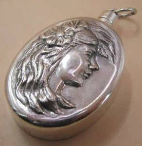 Pretty Nouveau Style Hallmarked Sterling Silver Scent Perfume Bottle Chatelaine - Picture 1 of 7