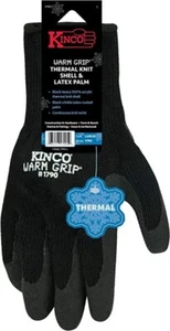 XL - 1 Paar Kinco Warm Grip Thermo Handschuhe | Schwarz Crinkle Latex Handfläche | Robust - Bild 1 von 8