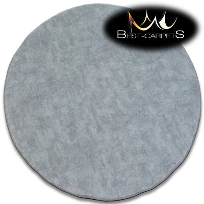 Moderno Tappeto Pozzolana Cerchio Argento Spesso Soffice Durevole Beste Qualità - Immagine 1 di 4
