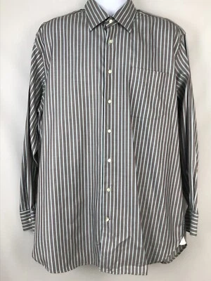 Camisa Peter Millar Para Hombre Grande Algodón Manga Larga Rayas Abotonada Informal Foto 1 de 4