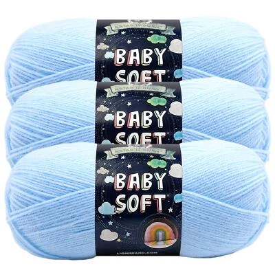 (3 Pack) Lion Brand Yarn 920-105T Baby Soft Yarn, Little Boy Blue - Image 1 of 4