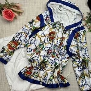 Vintage Lavon Nautical Print Windbreaker Set Women's Size L Multicolor - Picture 1 of 10