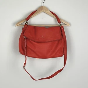 Kate Spade Cobble Hill Little Minka Orange Pebbled Leather Fold Over Hobo Bag - Picture 1 of 9