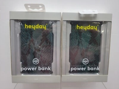 2--Banco de alimentación portátil Heyday 6000 mAh - Piel de serpiente verde Foto 1 de 2