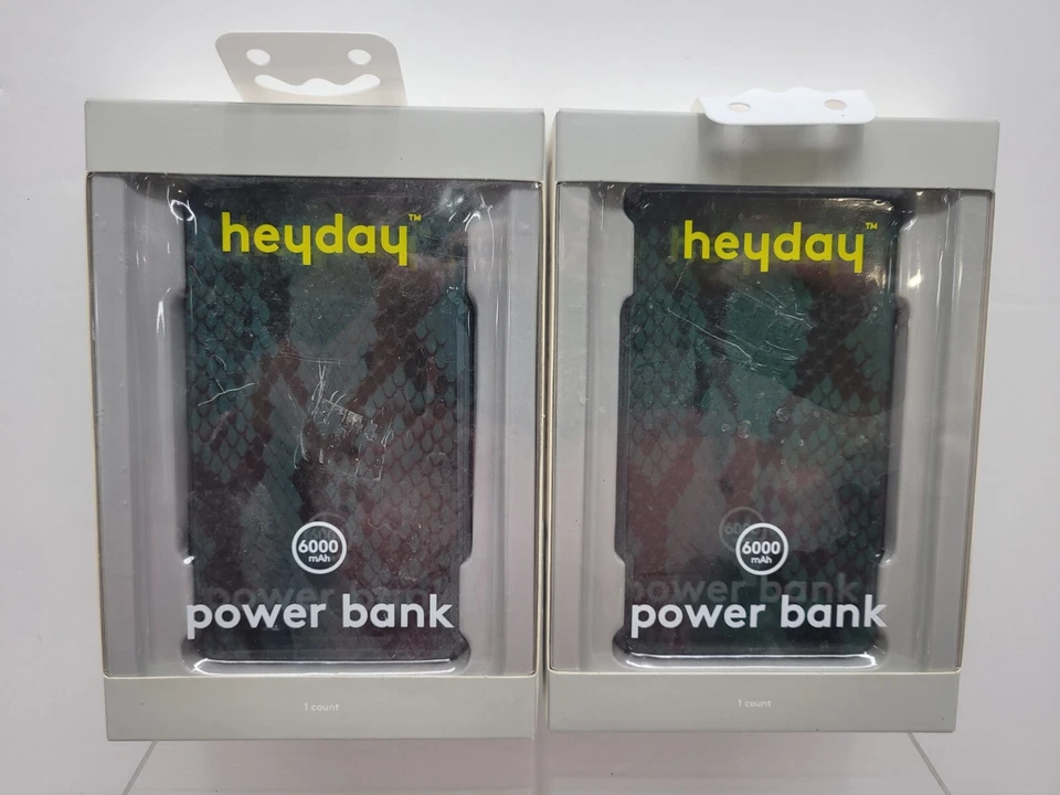 Heyday 6000mah Portable Powerbank Sycamore Green Snake Skin