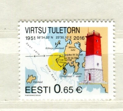 EST_639-2016 Эстония Виртсу маяк тип 2 темный балкон как новый без наклеек и следов - Изображение 1 из 2
