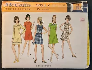 Vintage McCall's 9617 Misses' Dresses ~ Size 14 Bust 36" ~ 1969 ~ Uncut - Picture 1 of 3