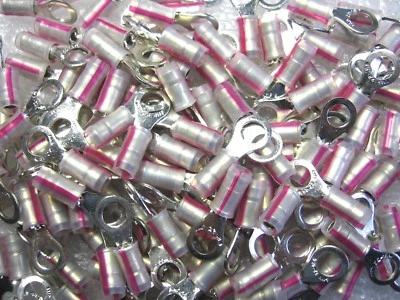 500) AMP / Tyco 53409-1 Insulated Ring Tongue Terminals #22-16 AWG #10 Stud Tab  - Image 1 of 3