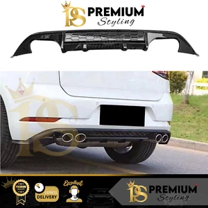 VW Golf R-Line MK7 (QUAD TIPS) Rear Valance Diffuser Spoiler Body Kit 2013-2016 - Picture 1 of 7